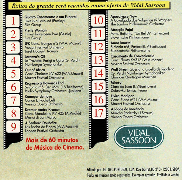 CD Various – Músicas Do Cinema - USADO